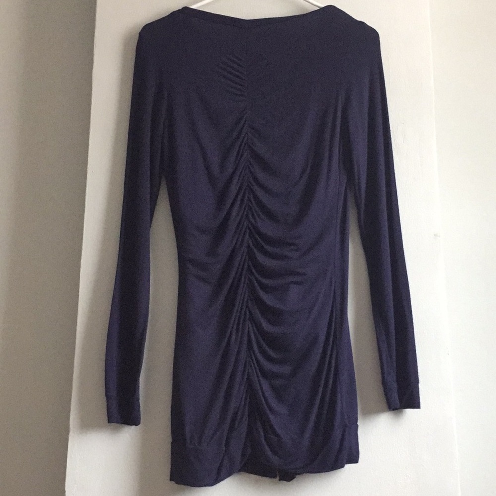Ruched back long cardigan